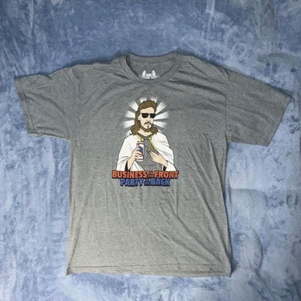 Gray Jesus Christ Shirt graphic of a man with sunglasses men Size Large